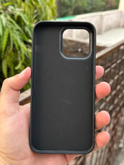 iPhone "15 Pro Max" Puloka Two-Tone Premium "Leather" Case - Black