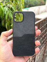 iPhone "13/14" Puloka Two-Tone Premium "Leather" Case - Black