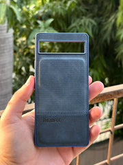 Google Pixel "6A" Premium Remax Leather Stitched Case - Blue