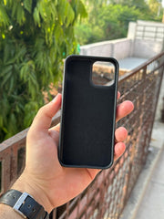 iPhone "12/12 Pro" Premium Remax Leather Stitched Case - Black