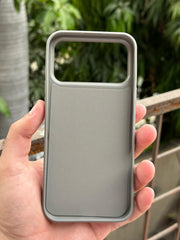 iPhone "17 Pro Max" Premium NILKIN Leather Stripe Case - White & Gray