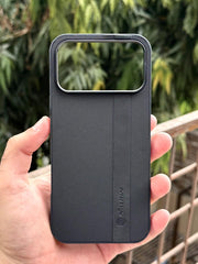 iPhone "17 Pro Max" Premium NILKIN Leather Stripe Case - Black