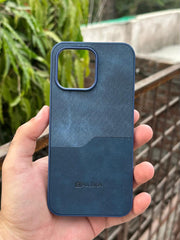 iPhone "16 Pro Max" Puloka Two-Tone Premium "Leather" Case - Blue