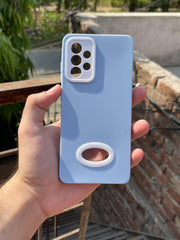 Samsung Galaxy "A52/A52s" Silicone "Holo Camera Ring" Case - Light Blue