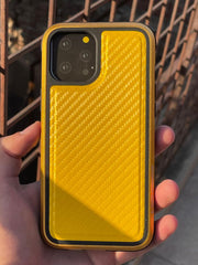 iPhone "12 Pro Max" K-Doo Mars Carbon Fiber Textured Case - Yellow