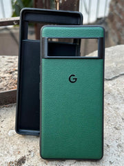 Google Pixel "7" Premium Leather Texture Case - Green