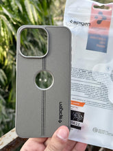iPhone "15 Pro Max" Spigen Premium Woven Stitched Case - Gray