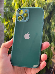 iPhone "12 Pro Max" Tempered Glass "Solid" Case - Green