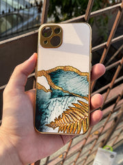 iPhone "13" Marble Textured Case - Gold