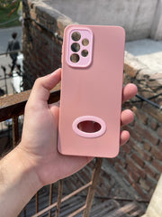 Samsung Galaxy "A33" Silicone "Holo Camera Ring" Case - Pink