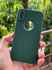 iPhone "XR" Spigen Rugged Texture "LOGO-CUT" Case - Green