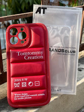 iPhone "13 Pro Max" Premium Leather Puffer Case - Red