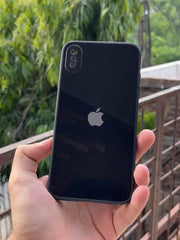 iPhone "XS Max" Tempered Glass "Solid" Case - Black