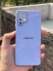 Samsung Galaxy "A12" Tempered Glass "Chrome" Case - Purple