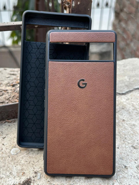 Google Pixel "7A" Premium Leather Texture Case - Brown