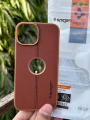 iPhone "15" Spigen Premium Woven Stitched Case - Brown