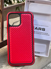 iPhone "12 Pro Max" K-Doo Mars Carbon Fiber Textured Case - Red