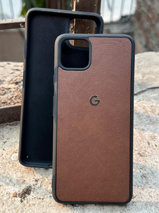 Google Pixel "4XL" Premium Leather Texture Case - Brown