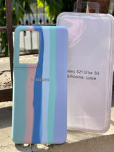 Samsung Galaxy "S21 Ultra" Rainbow Silicone Case - Teal Green