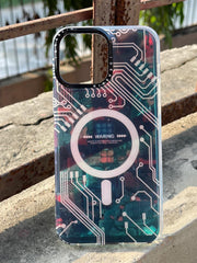 iPhone "13 Pro Max" Translucent Circuit Case - Red