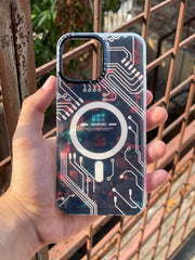 iPhone "13 Pro Max" Translucent Circuit Case - Red