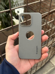 iPhone "13 Pro" Spigen Rugged Texture "LOGO-CUT" Case - Gray