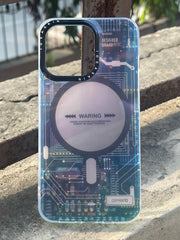 iPhone "13 Pro" Translucent Circuit Case - Blue