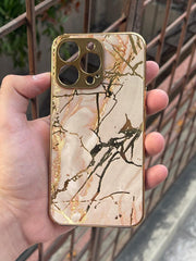 iPhone "13 Pro" Marble Textured Case - Gold