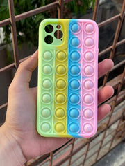 iPhone "11 Pro Max" Fidget Stress Release Pop-Up Case - Green & Pink