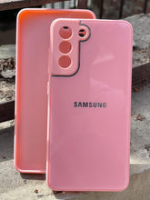 Samsung Galaxy "S21 FE" Tempered Glass "Chrome" Case - Pink