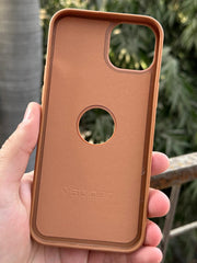 iPhone "15 Plus" Spigen Premium Woven Stitched Case - Brown