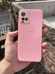 Vivo "Y33S/Y21" Tempered Glass "Chrome" Case - Pink