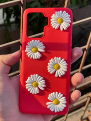 Oppo "F19 Pro" Flower Back Silicone Case - Red