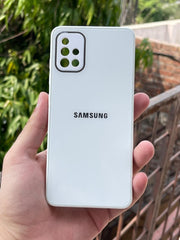 Samsung Galaxy "A51" Tempered Glass "Chrome" Case - White
