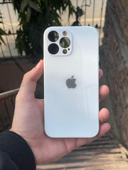 iPhone "13 Pro Max" Tempered Glass "Solid" Case - White