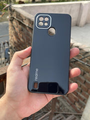 Realme "C21" Tempered Glass "Chrome" Case - Black