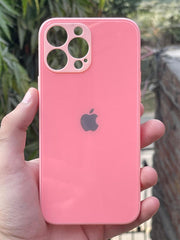 iPhone "13 Pro Max" Tempered Glass "Solid" Case - Pink