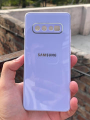Samsung Galaxy "S10 Plus" Tempered Glass "Chrome" Case - Purple