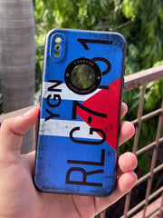 iPhone "XS MAX" Silicone "Retro" Edition Case - Blue