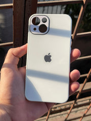 iPhone "13" Tempered Glass "Chrome" Case - White
