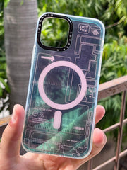 iPhone "12/12 Pro" Translucent Circuit Case - Green