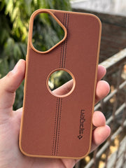 iPhone "16" Spigen Premium Woven Stitched Case - Brown