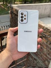 Samsung Galaxy "A72" Tempered Glass "Chrome" Case - White