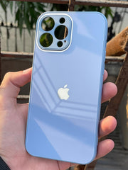 iPhone "13 Pro Max" Tempered Glass "Chrome" Case - Blue