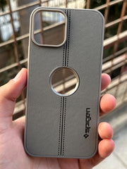iPhone "12/12 Pro" Spigen Premium Woven Stitched Case - Gray
