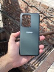 Samsung Galaxy "S20 Ultra" Leather Texture Case "Chrome Logo" - Green