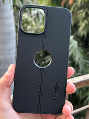 iPhone "12 Pro Max" Spigen Premium Woven Stitched Case - Black