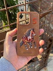 iPhone "13 Pro" Polo Embroidered Case - Brown