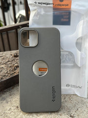 iPhone "13/14" Spigen Rugged Texture "LOGO-CUT" Case - Gray