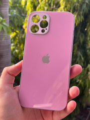 iPhone "12 Pro Max" Tempered Glass "Chrome" Case - Ash Purple